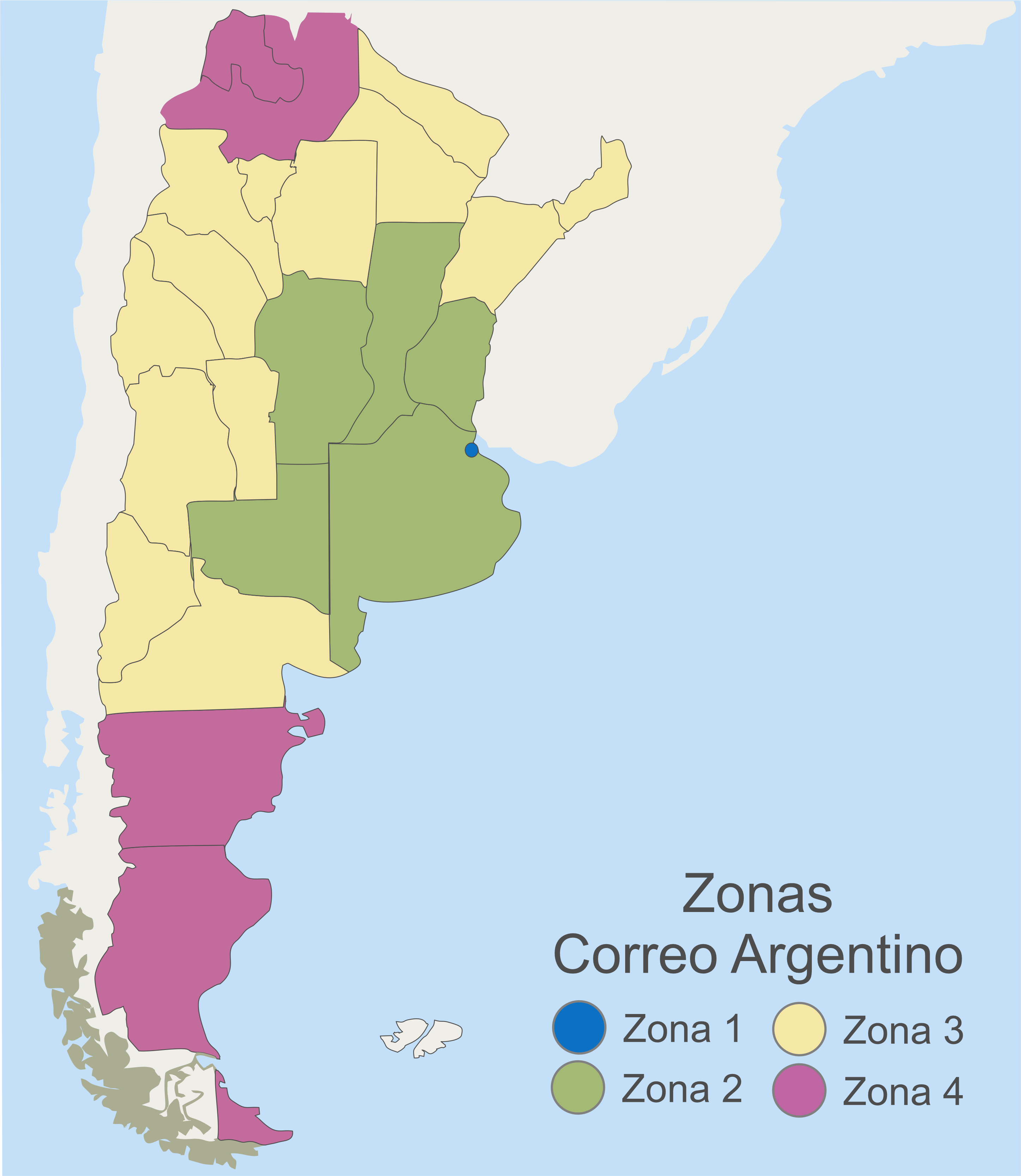 Zonas de envío Correo Argentino